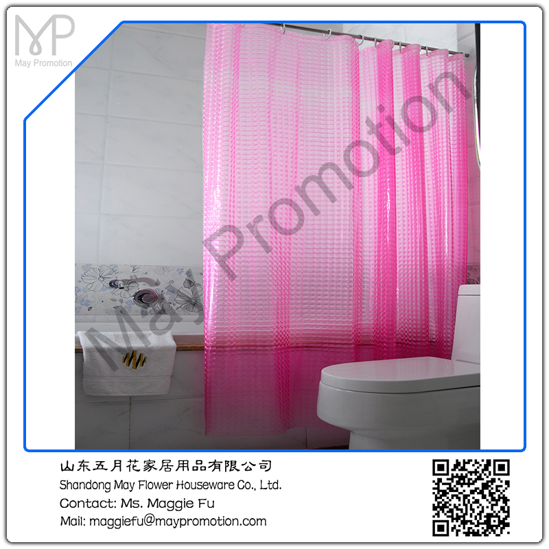 3D pattern pvc peva transparent vinyl shower curtain