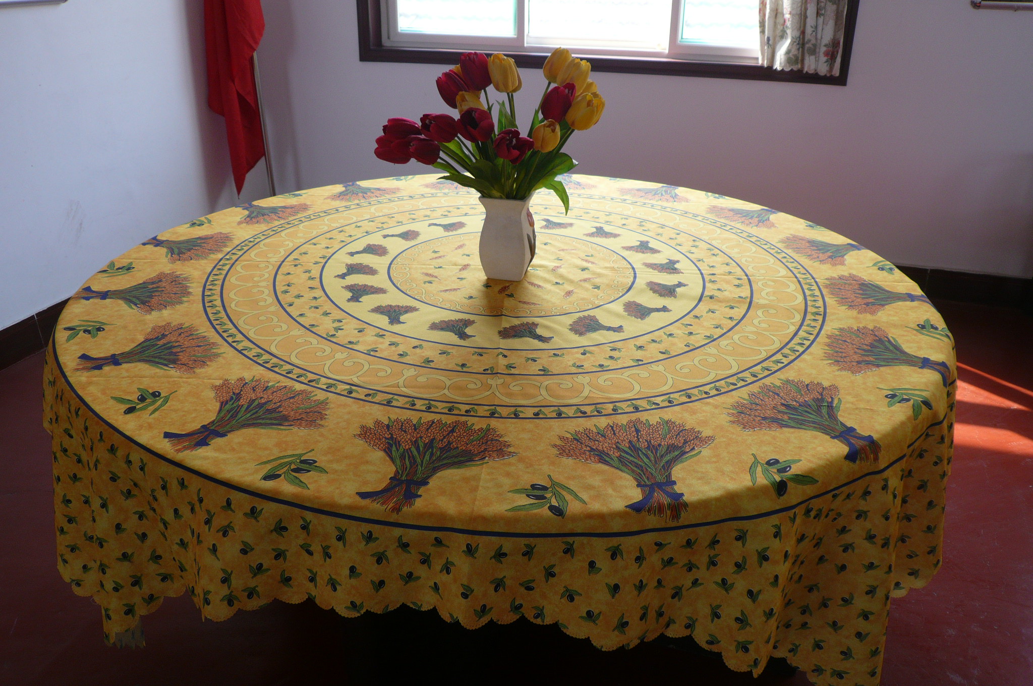 2017 Europe yellow harvest corns printed polyester table cloth table linen