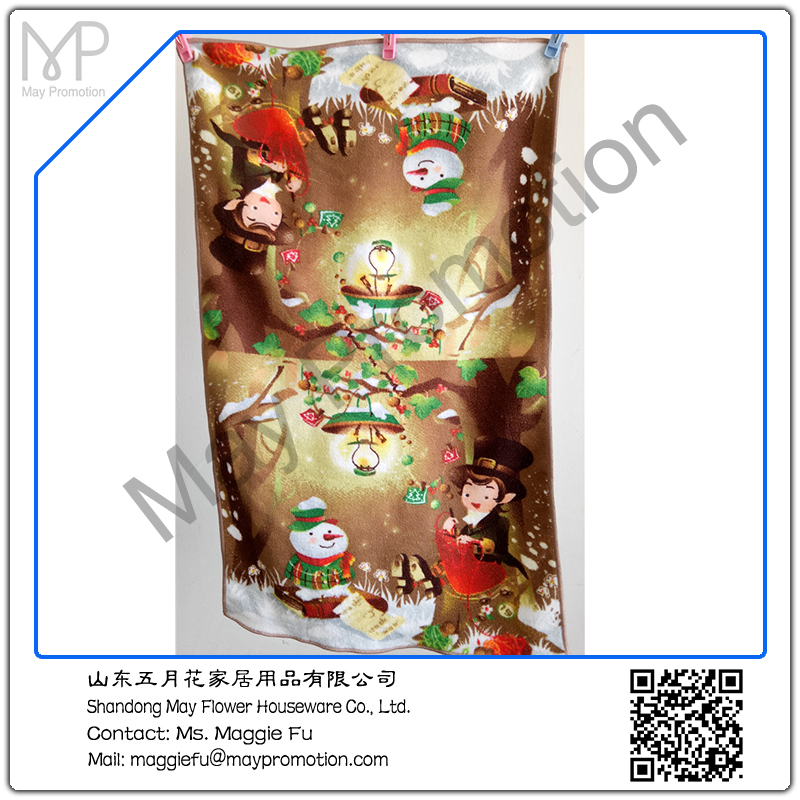 microfiber towel christmas snowman kitchen towel by reactive printing for promotion - copy